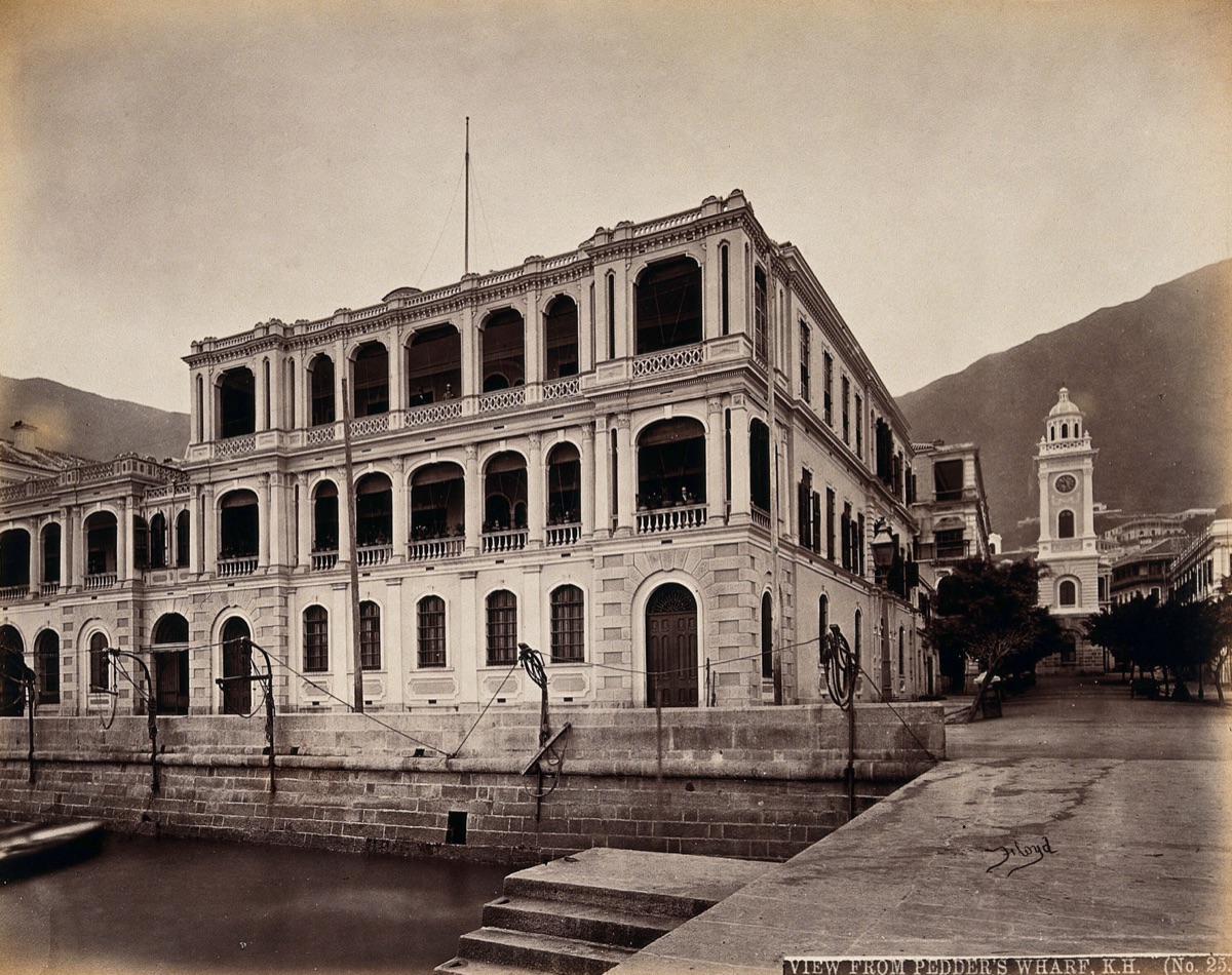 Hong Kong: view from Pedder's Wharf. Photograph by W. Floyd by W.P. Floyd, ca. 1873. — Floyd, William Pryor.