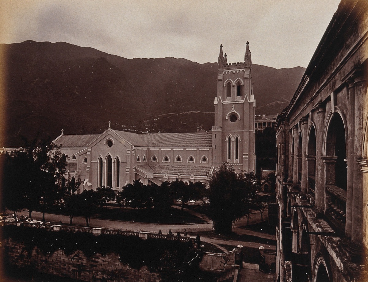 Hong Kong: St. John's Cathedral, North Front. Photograph by W.P. Floyd, ca. 1873. — Floyd, William Pryor.